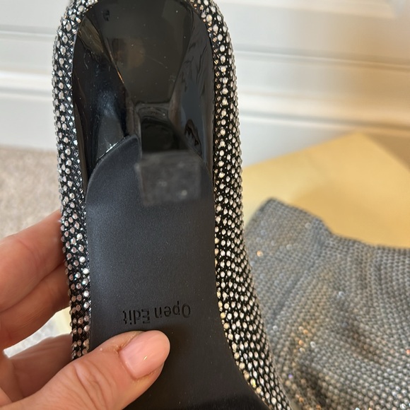 Open Edit Tilly Crystal Embellished Bootie in Silver Size 7.5 - Picture 9 of 13